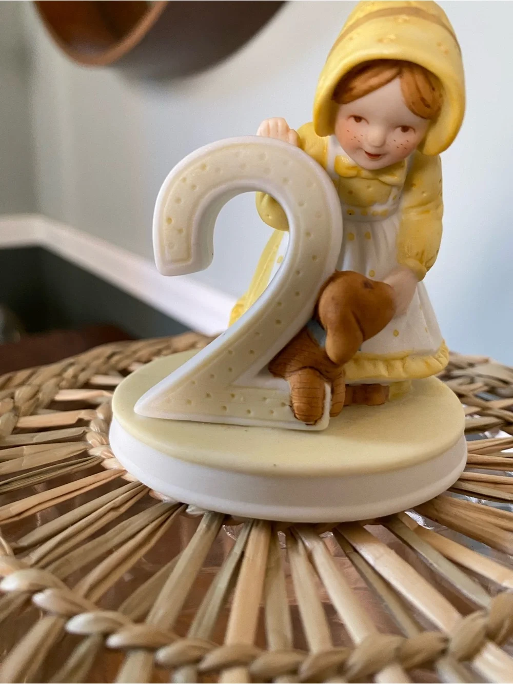 Vintage 1983 Holly Hobbie “Age 2” Porcelain Birthday Figurine Cake Topper